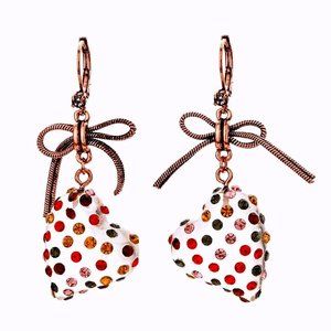 Unique Betsey Johnson Stone Lucite Heart Earrings SALE SEE DESCRIPTION